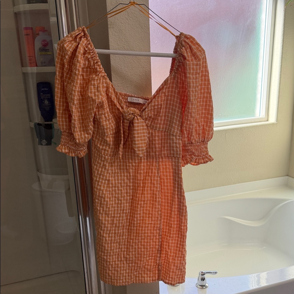 Lush Orange Gingham Fabric